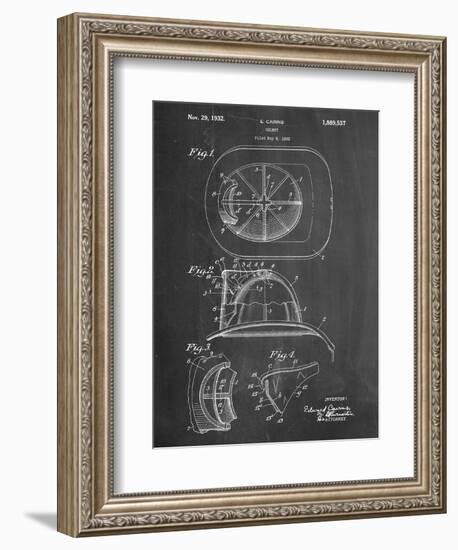 Firemen Helmet Patent-null-Framed Art Print