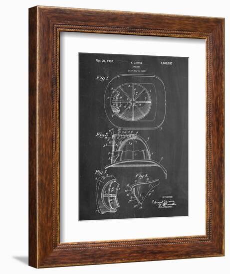 Firemen Helmet Patent-null-Framed Art Print