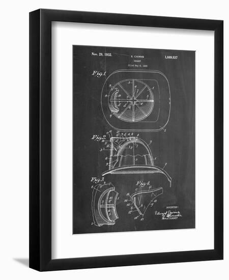 Firemen Helmet Patent-null-Framed Art Print