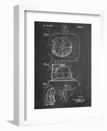 Firemen Helmet Patent-null-Framed Art Print