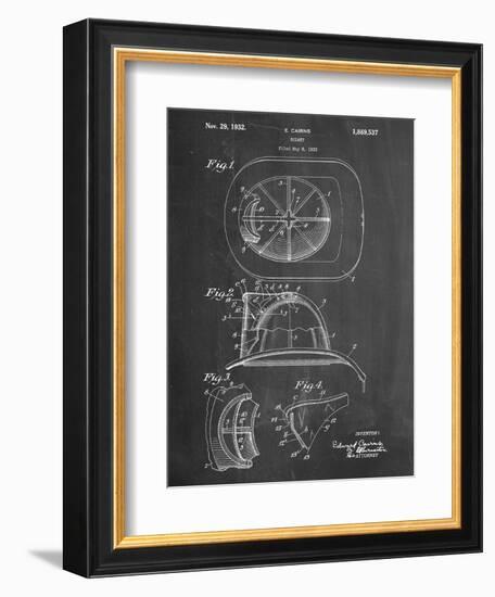 Firemen Helmet Patent-null-Framed Art Print