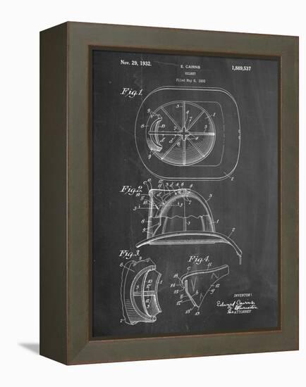 Firemen Helmet Patent-null-Framed Stretched Canvas