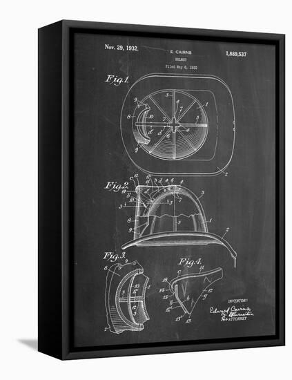 Firemen Helmet Patent-null-Framed Stretched Canvas