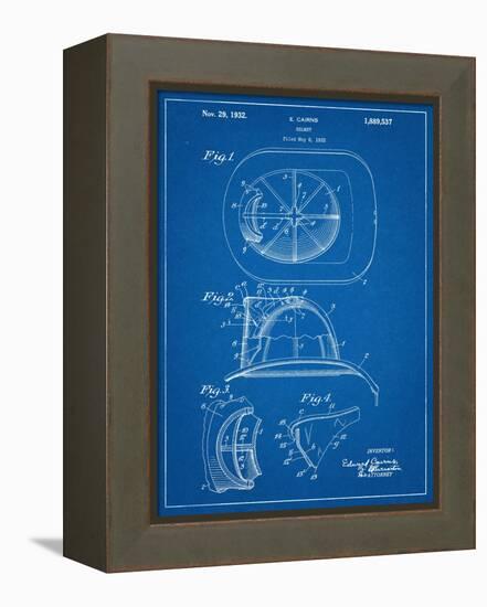 Firemen Helmet Patent-null-Framed Stretched Canvas