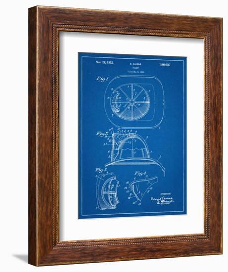 Firemen Helmet Patent-null-Framed Art Print