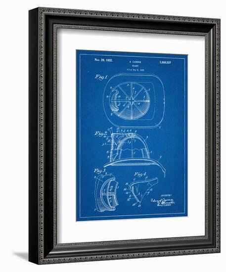 Firemen Helmet Patent-null-Framed Art Print