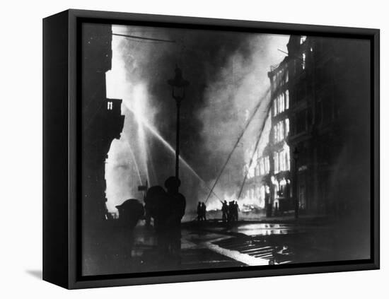 Firemen Using Hoses on the Inferno at Eastcheap London Ec at the Height of the Blitz-null-Framed Premier Image Canvas