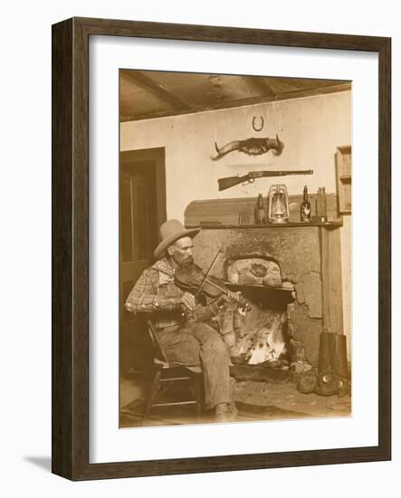 Fireplace Fiddler-Erwin E. Smith-Framed Art Print