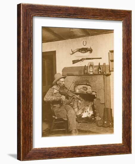 Fireplace Fiddler-Erwin E. Smith-Framed Art Print