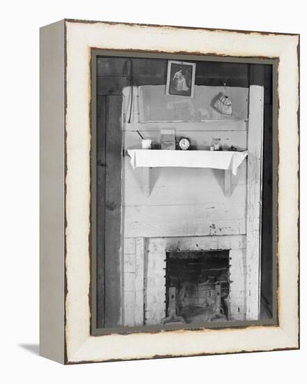 Fireplace in the bedroom of Floyd Burroughs' cabin in Hale County, Alabama, c.1936-Walker Evans-Framed Premier Image Canvas