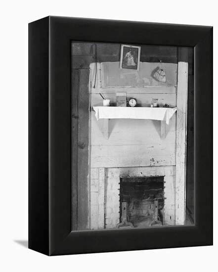 Fireplace in the bedroom of Floyd Burroughs' cabin in Hale County, Alabama, c.1936-Walker Evans-Framed Premier Image Canvas