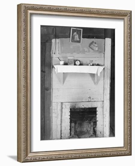 Fireplace in the bedroom of Floyd Burroughs' cabin in Hale County, Alabama, c.1936-Walker Evans-Framed Photographic Print