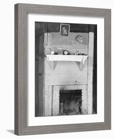 Fireplace in the bedroom of Floyd Burroughs' cabin in Hale County, Alabama, c.1936-Walker Evans-Framed Photographic Print