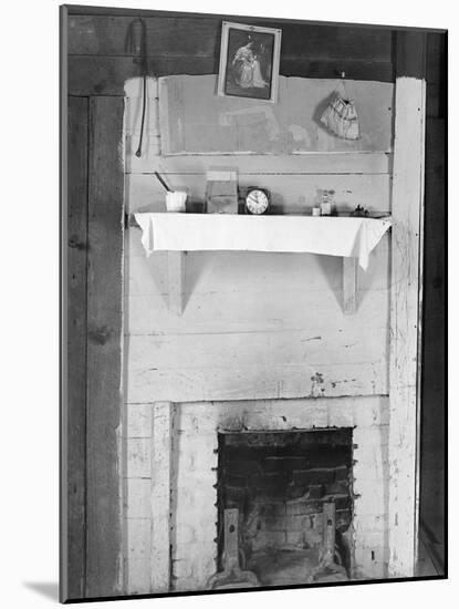 Fireplace in the bedroom of Floyd Burroughs' cabin in Hale County, Alabama, c.1936-Walker Evans-Mounted Photographic Print