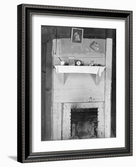 Fireplace in the bedroom of Floyd Burroughs' cabin in Hale County, Alabama, c.1936-Walker Evans-Framed Photographic Print