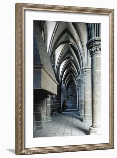 Fireplace in the Knights' Hall, Abbey of Mont-Saint-Michel-null-Framed Giclee Print