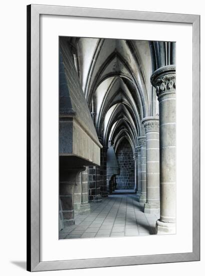 Fireplace in the Knights' Hall, Abbey of Mont-Saint-Michel-null-Framed Giclee Print