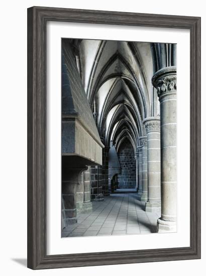 Fireplace in the Knights' Hall, Abbey of Mont-Saint-Michel-null-Framed Giclee Print