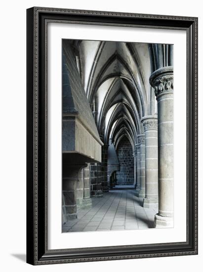 Fireplace in the Knights' Hall, Abbey of Mont-Saint-Michel-null-Framed Giclee Print