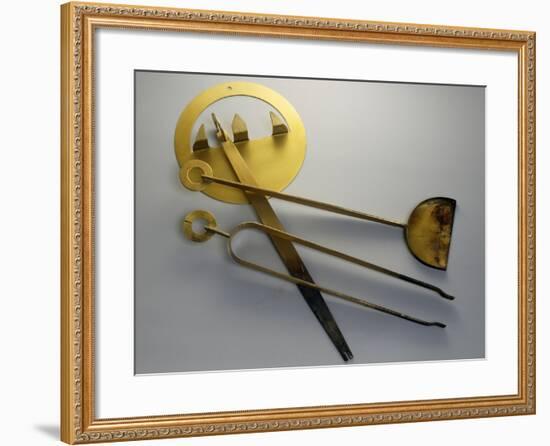 Fireplace Tools, Brass, Italy-null-Framed Giclee Print