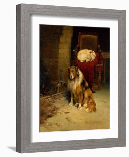 Fireside Companions (Oil on Canvas)-Philip Eustace Stretton-Framed Giclee Print