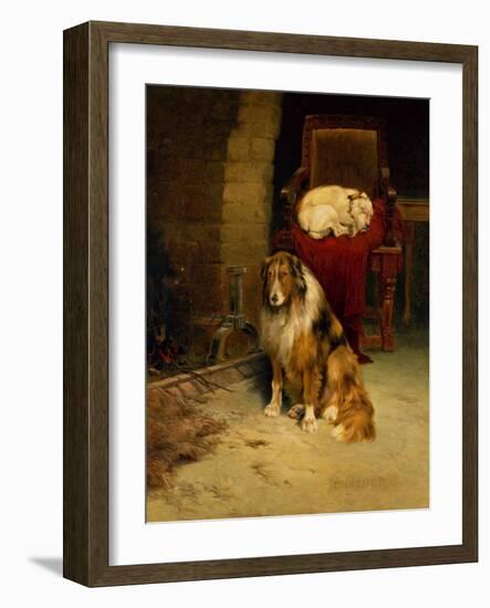 Fireside Companions (Oil on Canvas)-Philip Eustace Stretton-Framed Giclee Print