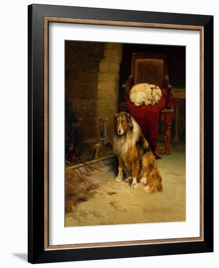 Fireside Companions (Oil on Canvas)-Philip Eustace Stretton-Framed Giclee Print