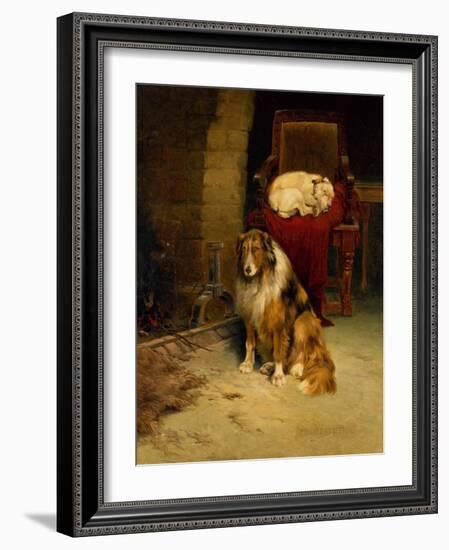 Fireside Companions (Oil on Canvas)-Philip Eustace Stretton-Framed Giclee Print