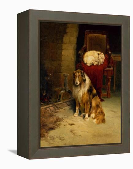 Fireside Companions (Oil on Canvas)-Philip Eustace Stretton-Framed Premier Image Canvas