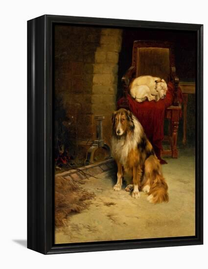 Fireside Companions (Oil on Canvas)-Philip Eustace Stretton-Framed Premier Image Canvas