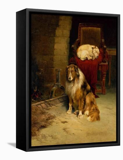 Fireside Companions (Oil on Canvas)-Philip Eustace Stretton-Framed Premier Image Canvas