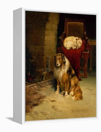 Fireside Companions (Oil on Canvas)-Philip Eustace Stretton-Framed Premier Image Canvas