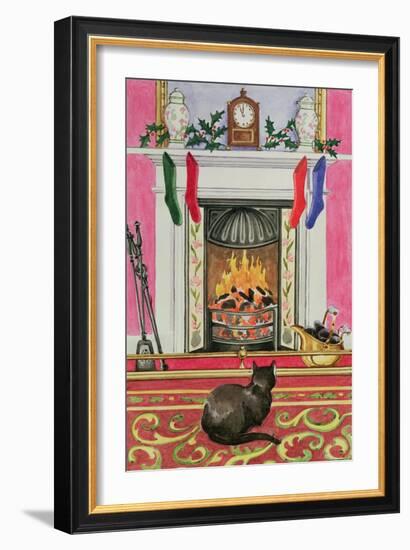 Fireside Scene at Christmas-Lavinia Hamer-Framed Giclee Print