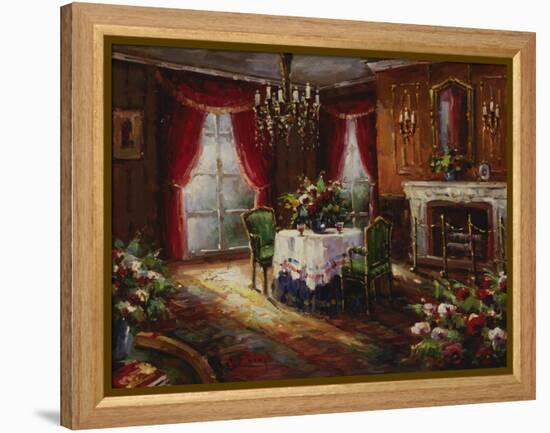 Fireside Supper-Foxwell-Framed Stretched Canvas
