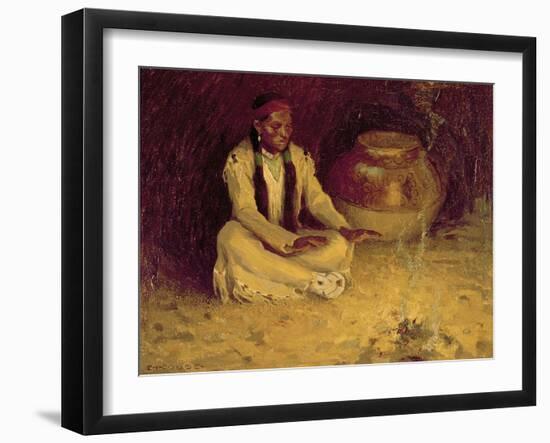 Fireside-Eanger Irving Couse-Framed Giclee Print