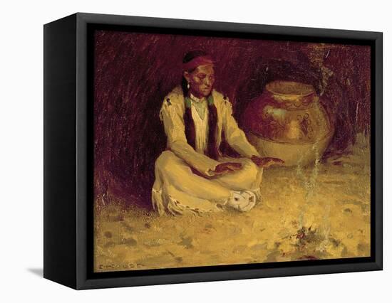 Fireside-Eanger Irving Couse-Framed Premier Image Canvas