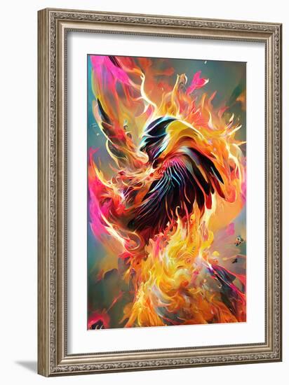 Firestorm Pheonix-null-Framed Art Print