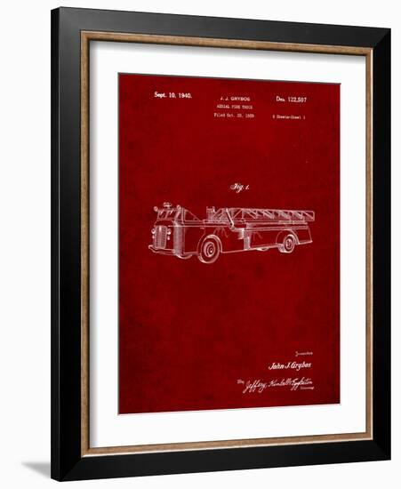 Firetruck 1940 Patent-Cole Borders-Framed Art Print