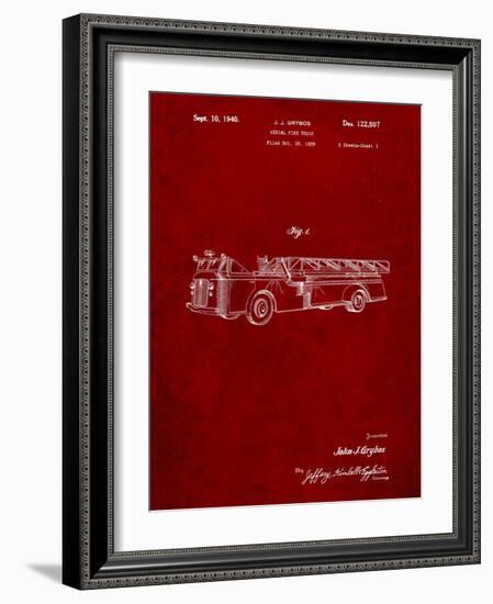 Firetruck 1940 Patent-Cole Borders-Framed Art Print