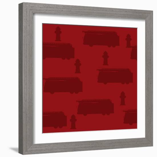 Firetruck 3-Kimberly Allen-Framed Art Print