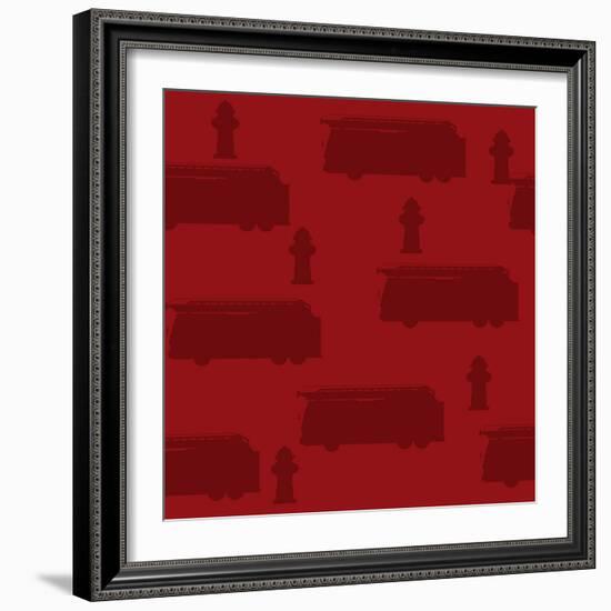 Firetruck 3-Kimberly Allen-Framed Art Print