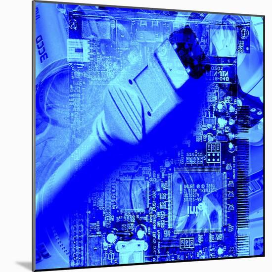FireWire Cable And PC Motherboard-Christian Darkin-Mounted Premium Photographic Print
