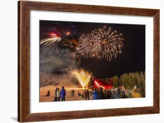 Firework Celebration at Whitefish Mountain Resort, Montana, USA-Chuck Haney-Framed Photographic Print