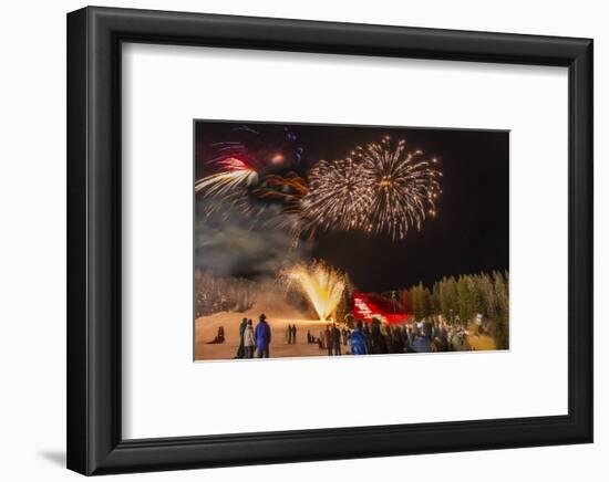 Firework Celebration at Whitefish Mountain Resort, Montana, USA-Chuck Haney-Framed Photographic Print