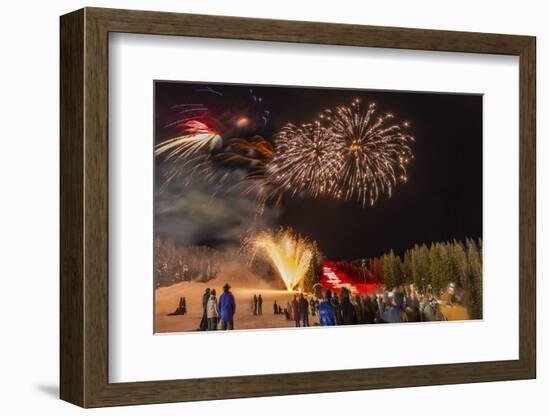 Firework Celebration at Whitefish Mountain Resort, Montana, USA-Chuck Haney-Framed Photographic Print