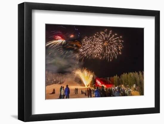 Firework Celebration at Whitefish Mountain Resort, Montana, USA-Chuck Haney-Framed Photographic Print