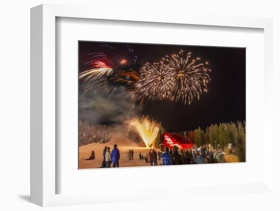 Firework Celebration at Whitefish Mountain Resort, Montana, USA-Chuck Haney-Framed Photographic Print