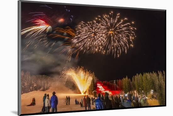 Firework Celebration at Whitefish Mountain Resort, Montana, USA-Chuck Haney-Mounted Photographic Print