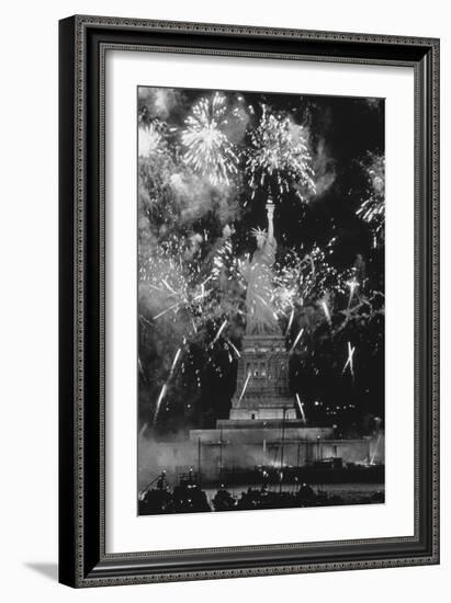 Fireworks at Statue of Liberty-null-Framed Giclee Print