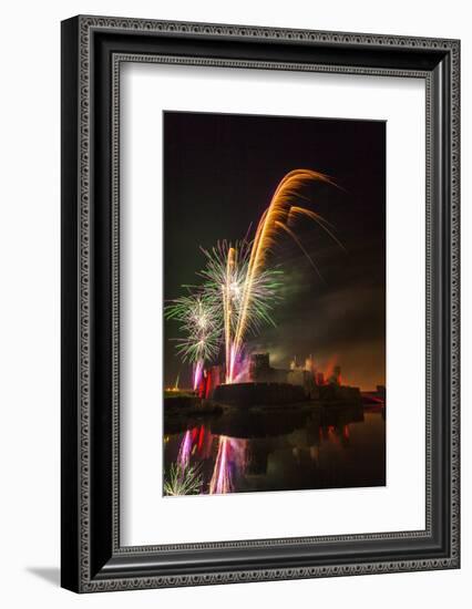 Fireworks, Caerphilly Castle, Caerphilly, South Wales, United Kingdom, Europe-Billy Stock-Framed Photographic Print